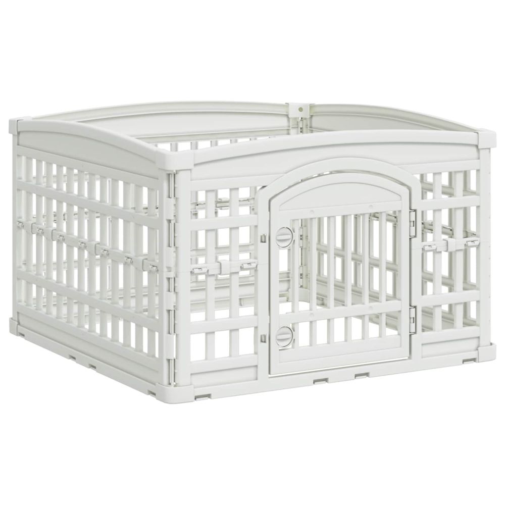 Parc pour chien à 4 panneaux 88 x 88 x 56 cm plastique blanc