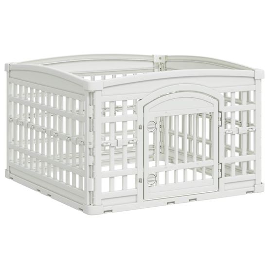 Parc pour chien à 4 panneaux 88 x 88 x 56 cm plastique blanc