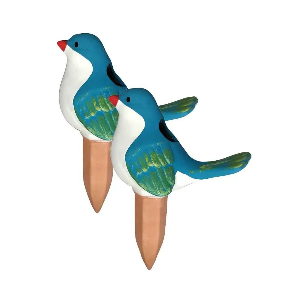 Piquets arroseurs oiseaux terre cuite 120ml 16x10x7,5cm - lot de 2