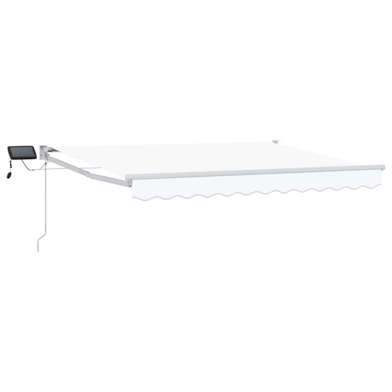Store rétractable manuel avec leds blanc 3,5 x 2,5 m