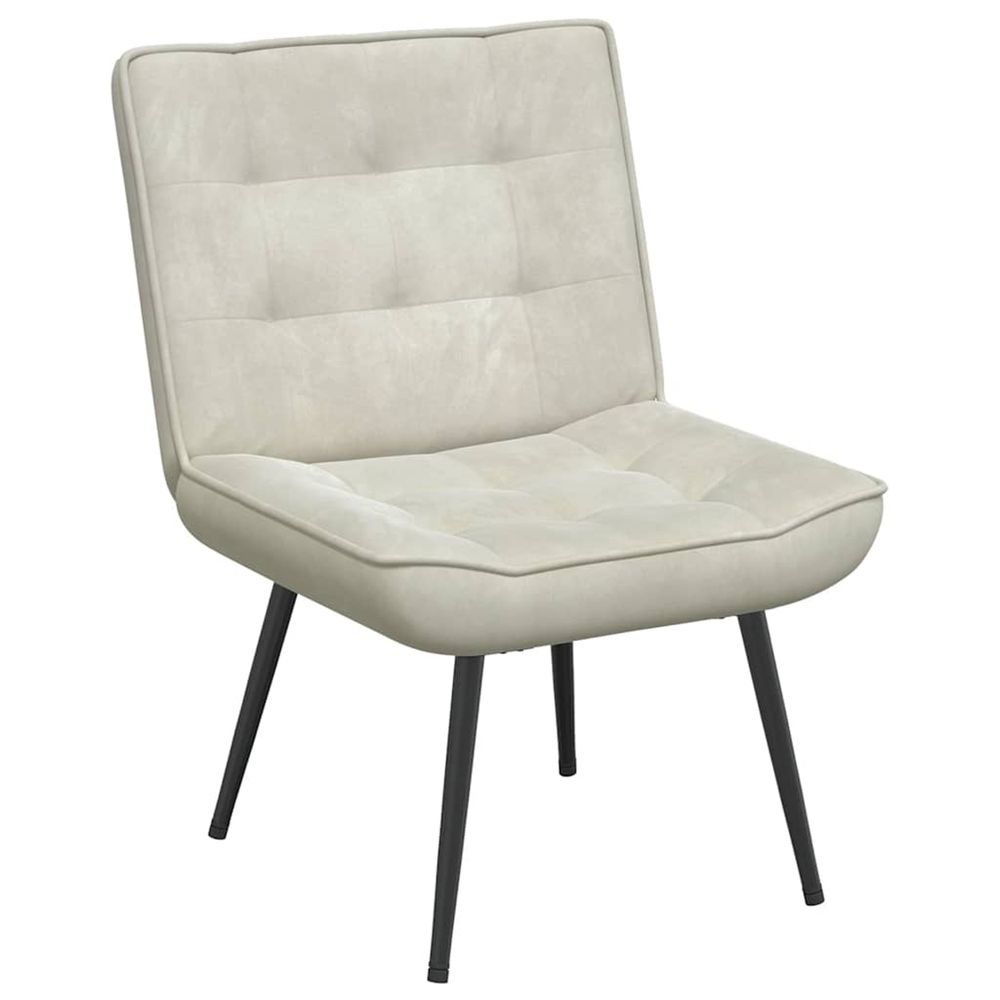 Chaise de relaxation crème 64x74x84 cm velours