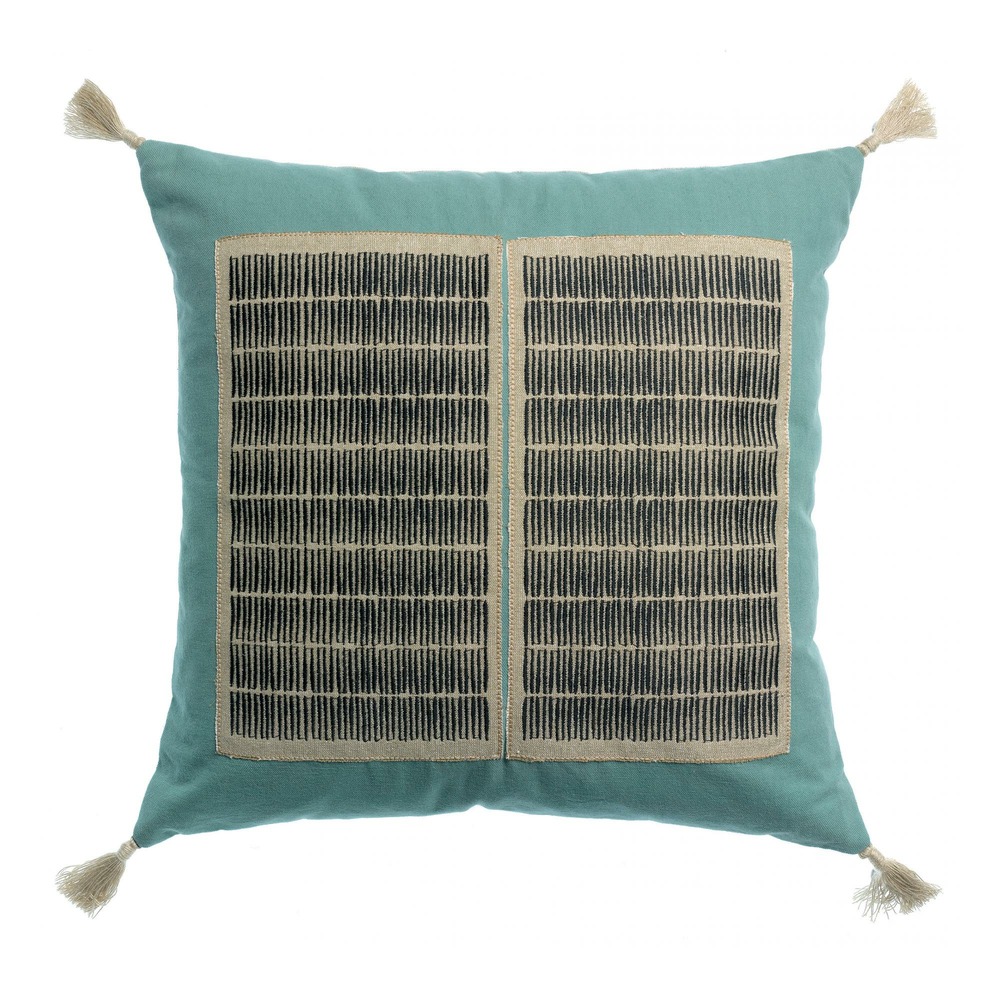 Coussin brodé yaël prusse 45 x 45 cm