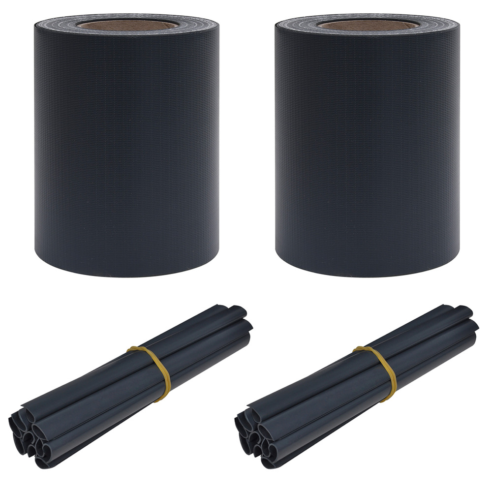Clôtures de jardin 2 pcs pvc 35x0,19 m gris foncé mat