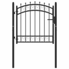 Portail de clôture avec pointes acier 100x100 cm noir