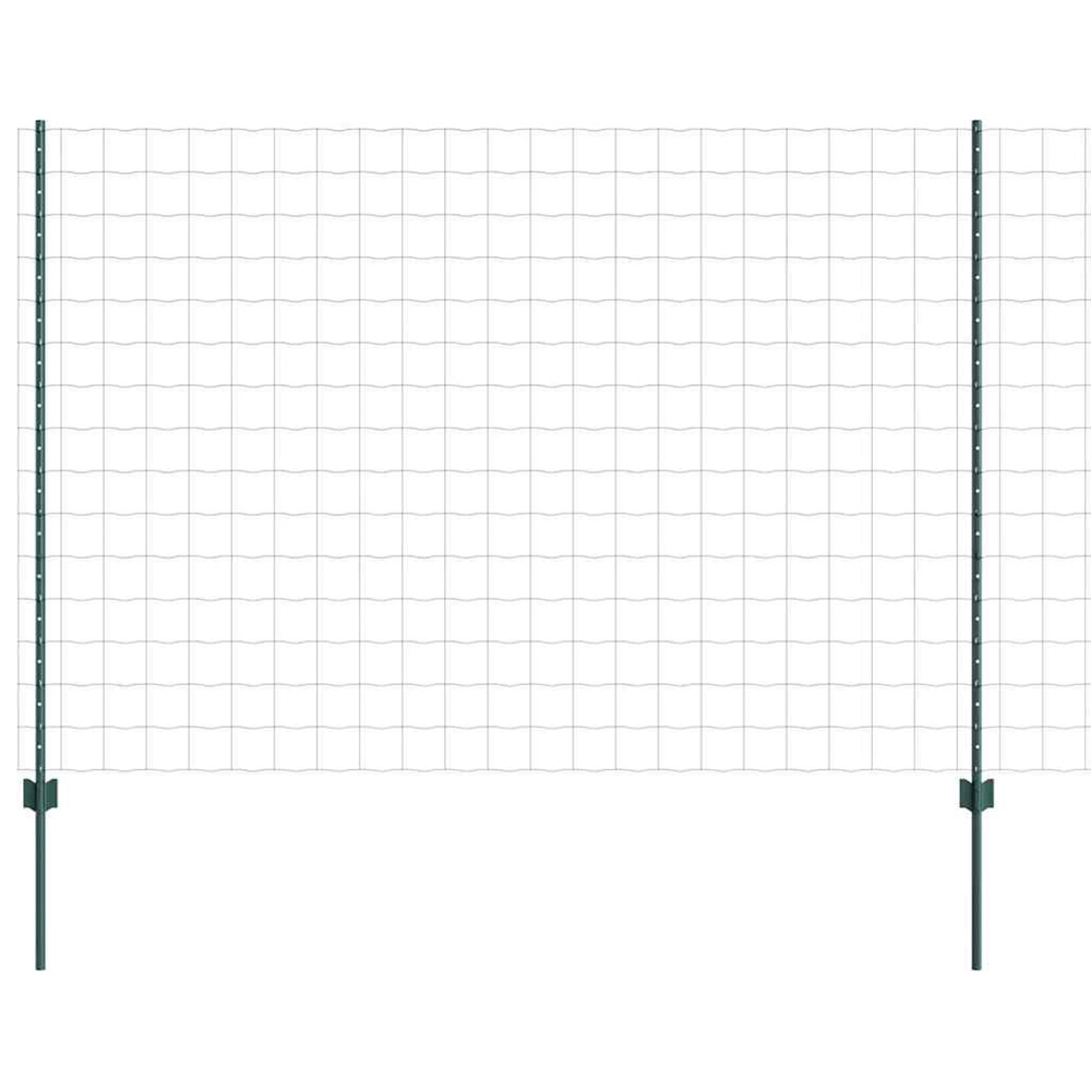 Clôture avec poteau vert 1,6 x 10 m acier et pvc