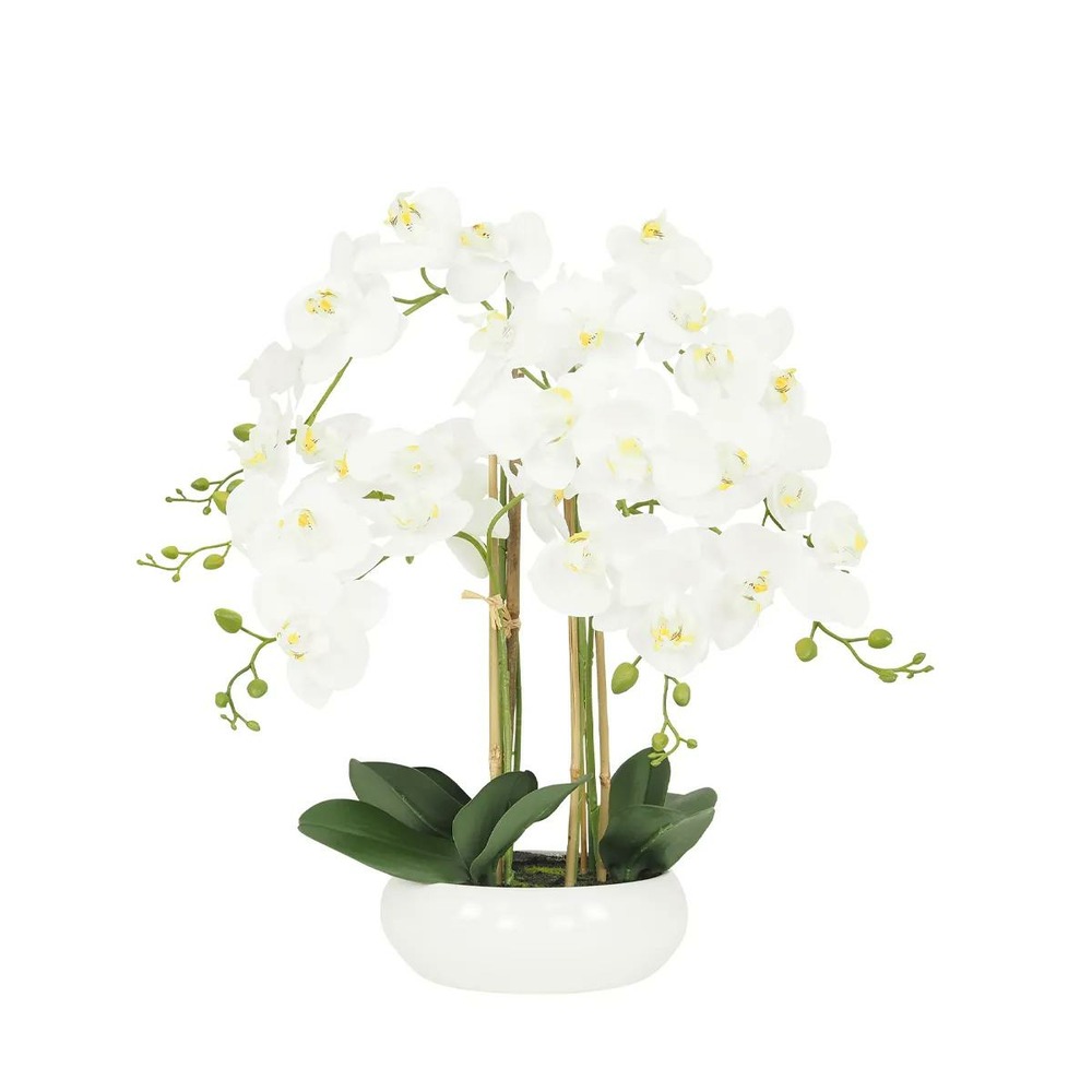 Orchidée blanche artificielle 55cm