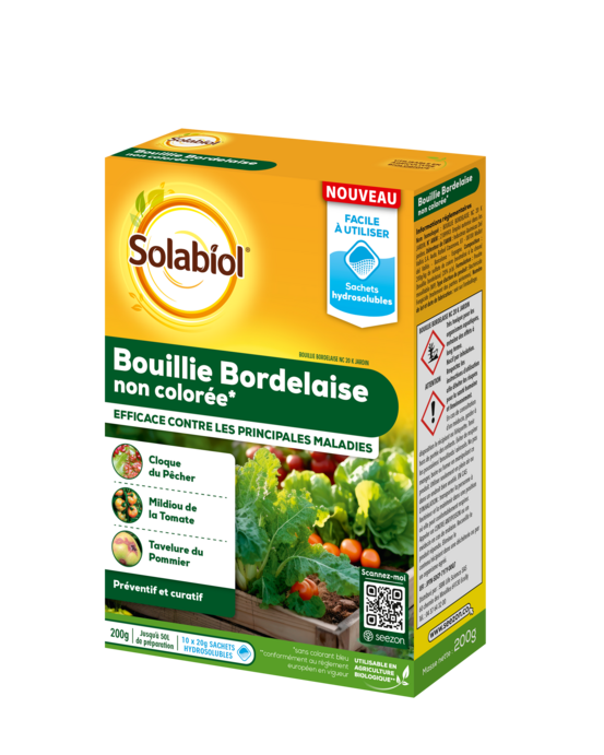 Solabiol bouillie bordelaise - 200g - 50l de solution - sachets hydrosolubles - non colorée