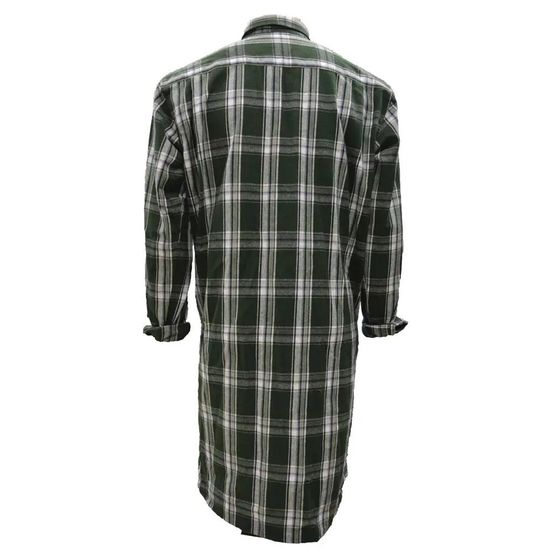 Chemise long pan à carreaux boutons coton flanelle vert m à 5xl