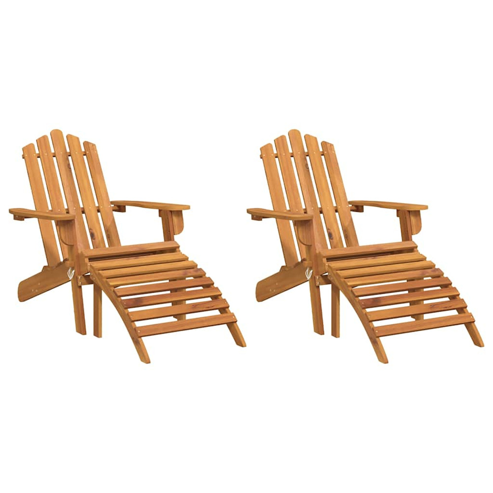 Chaises adirondack de jardin repose-pieds lot de 2 bois acacia