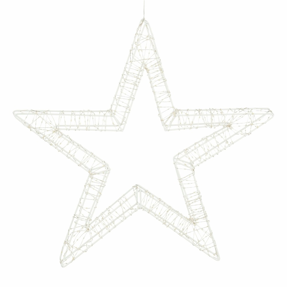 Luca lighting étoile suspendue avec lumières led blanc chaud - ø56 cm - métal - blanc