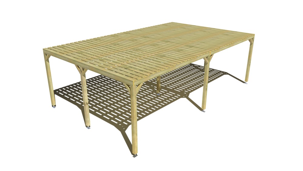 Pergola bois • 8m x 5m • indépendante • sens largeur • platelage bois • livraison comprise