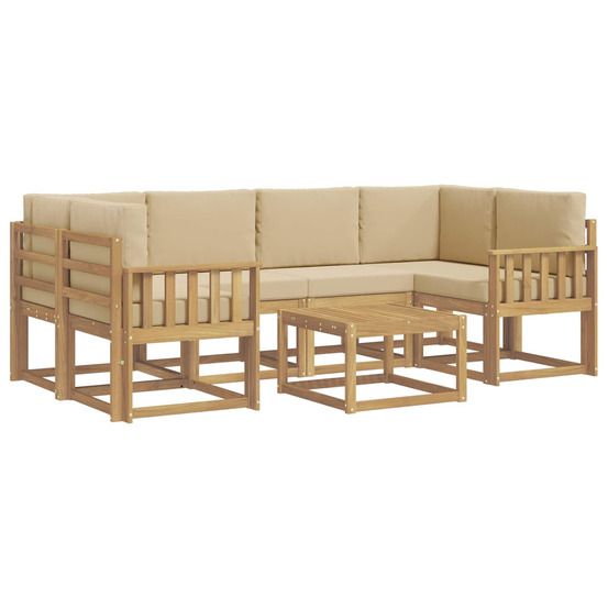 Ensemble de canapés d'extérieur 7 pc blanc et beige