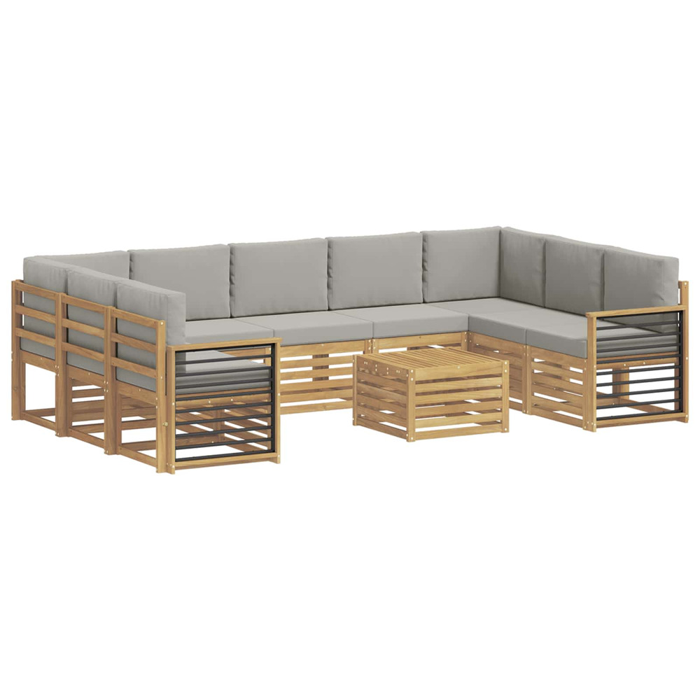 Ensembles de canapés 10 pcs blanc et gris clair 59 x 59 x 37 cm