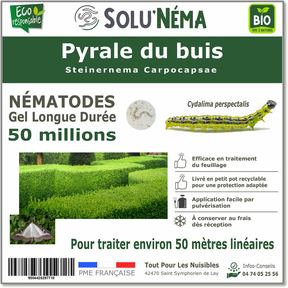 Solunéma - pyrale du buis-nématodes(sc)-50 millions-50 mètres linéaires