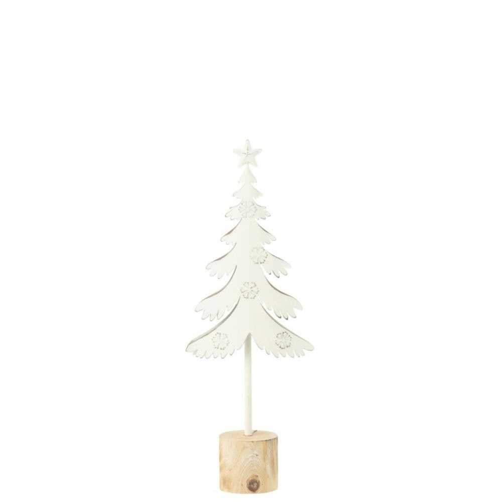 Sapin de noël en métal blanc 15x6.5x40 cm h40
