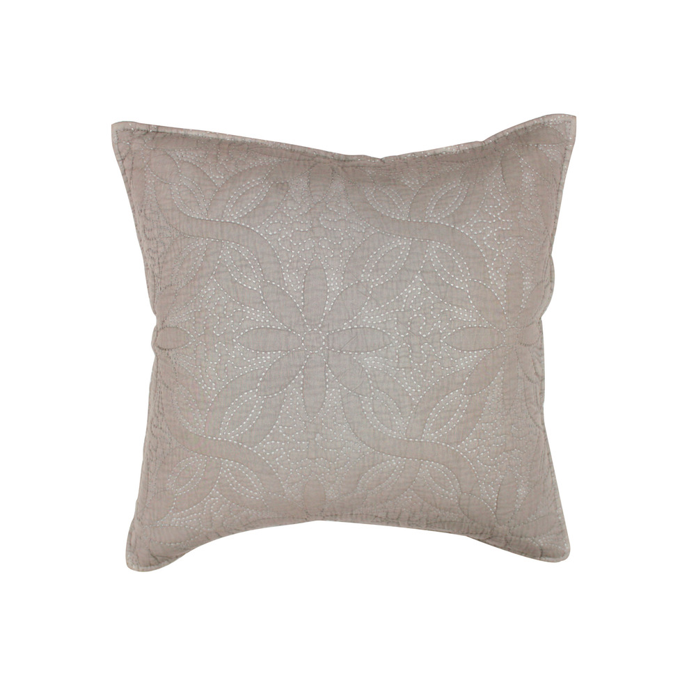 Housse de coussin 40 x 40 cm florette taupe