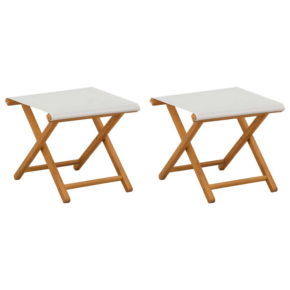 Chaise longue 2 pcs bois d'eucalyptus massif crème bain de soleil
