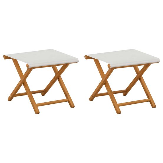 Chaise longue 2 pcs bois d'eucalyptus massif crème bain de soleil