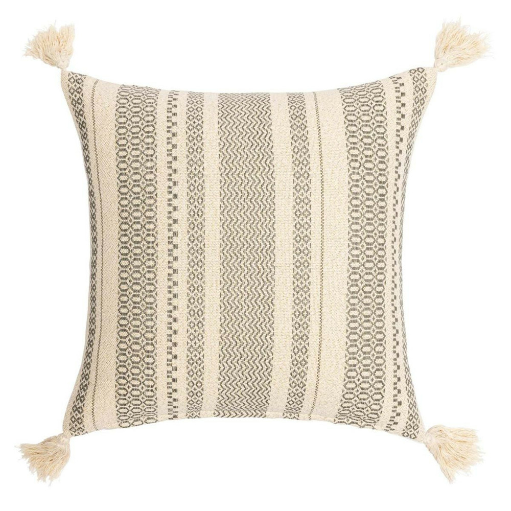 Coussin déco à pompons 
