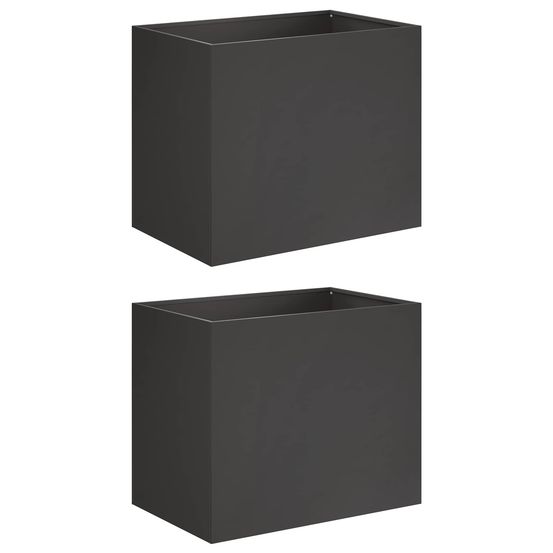 Cache-pot de jardin 2 pc noir 50 x 40 x 50 cm
