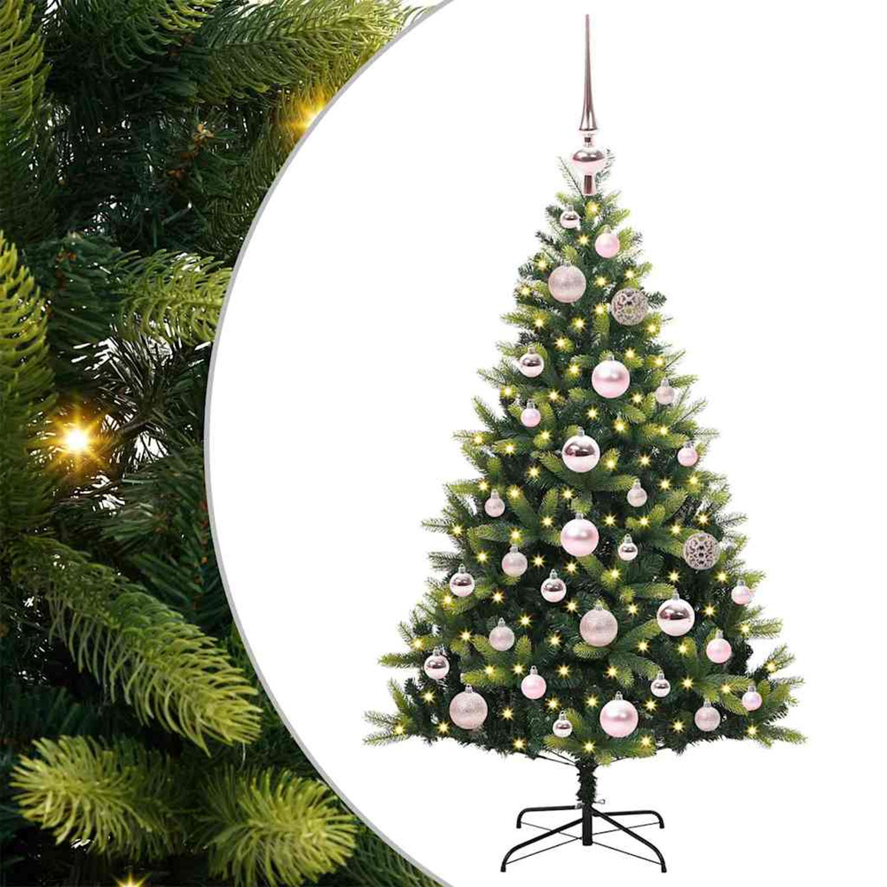 Arbre de noël artificiel à charnières 150 led vert 120 cm
