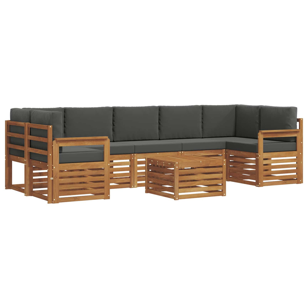 Ensembles de canapés avec coussin 8 pcs naturel et anthracite