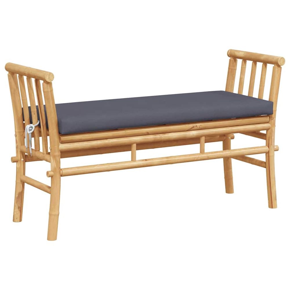 Banc de jardin 2 -seater 110 x 38 x 65cm bambou marron