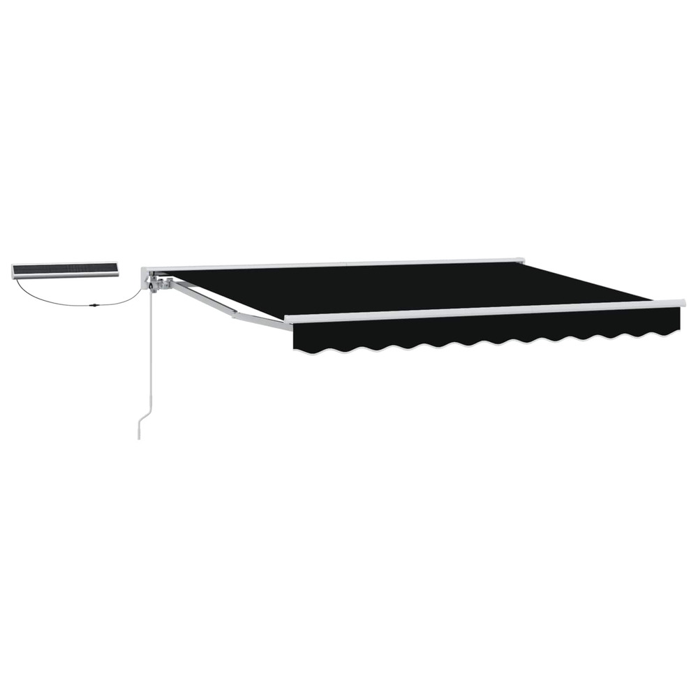 Auvent rétractable électrique noir et blanc 3 x 2,5 m