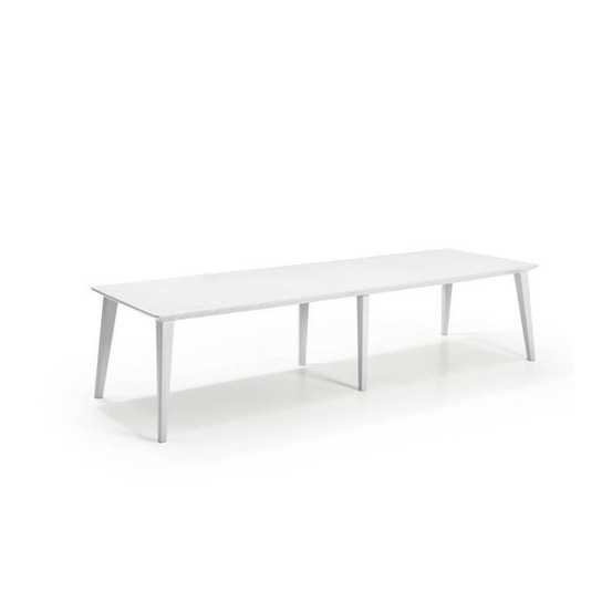 Allibert jardin table lima 320 8-10 personnes avec allonge - design contemporain - blanc