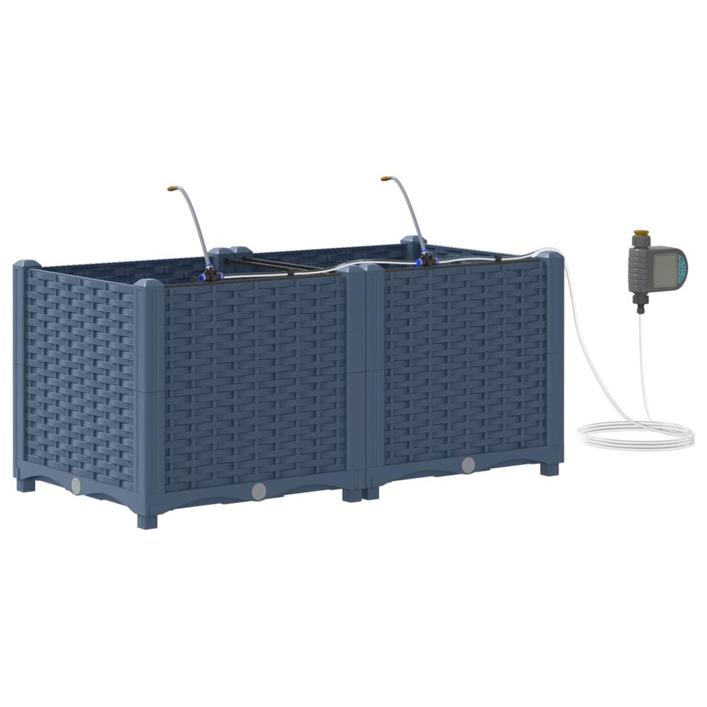 Cache-pot de jardin 2 pc gris 80 x 40 x 37,5 cm pp