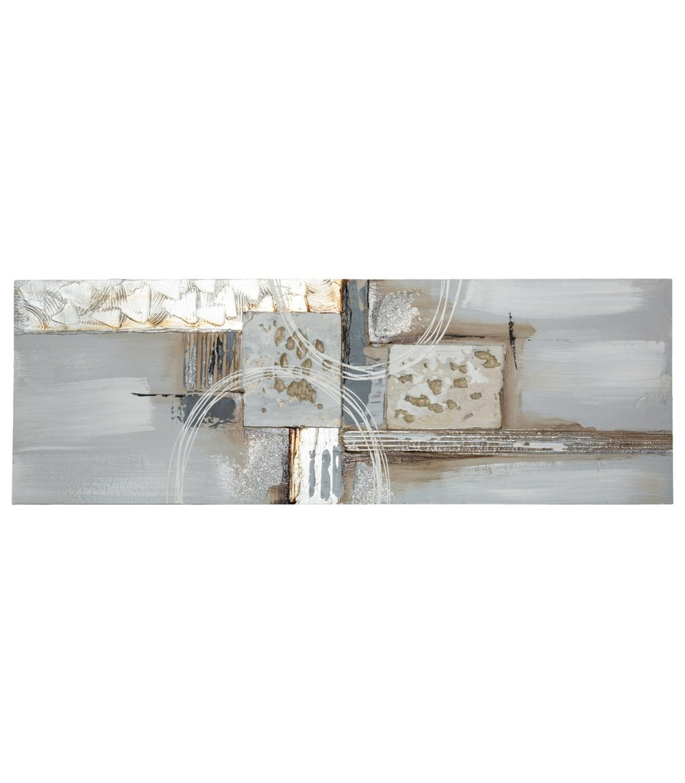 Tableau toile murale peinture en relief abstrait 150 x 50 cm