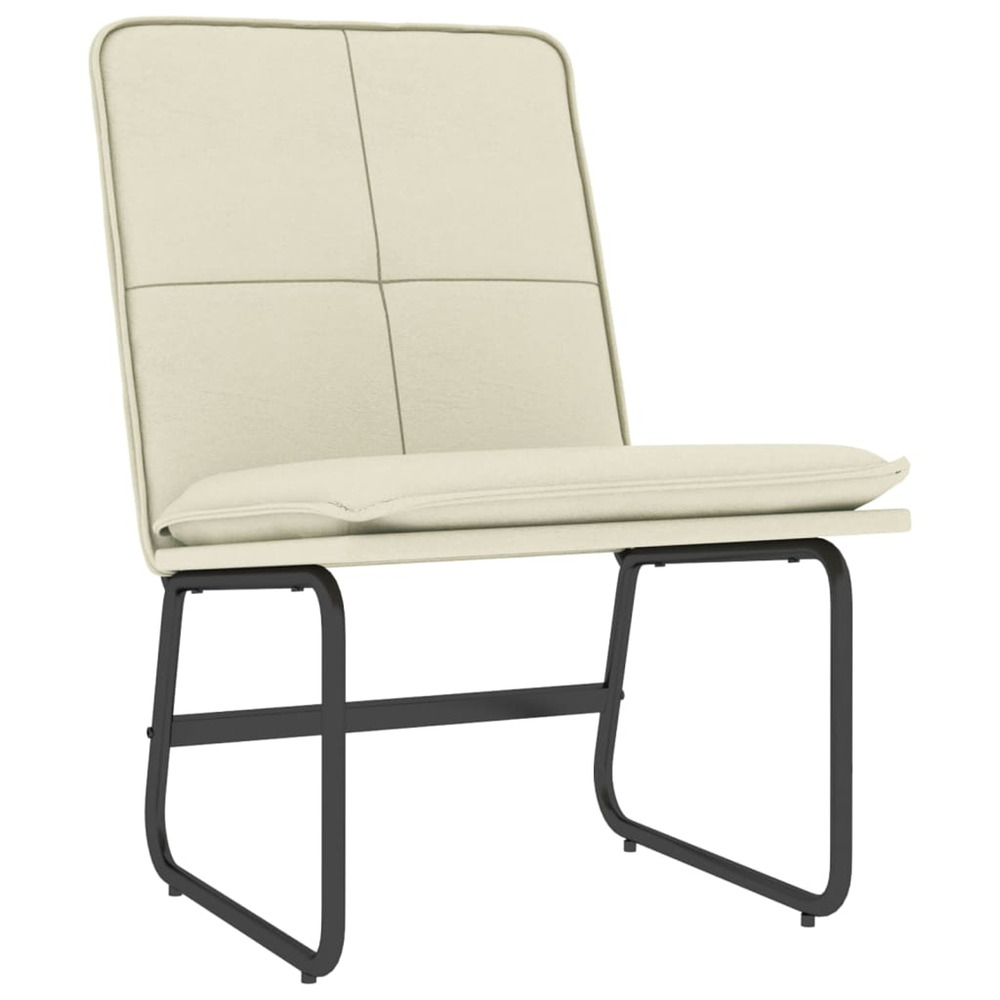 Chaise longue crème 54x75x76 cm similicuir bain de soleil