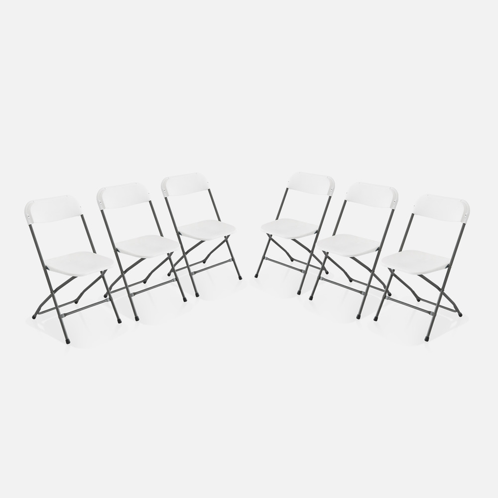 Chaises de réception pliantes – fiesta – 6 chaises d'appoint en plastique et métal