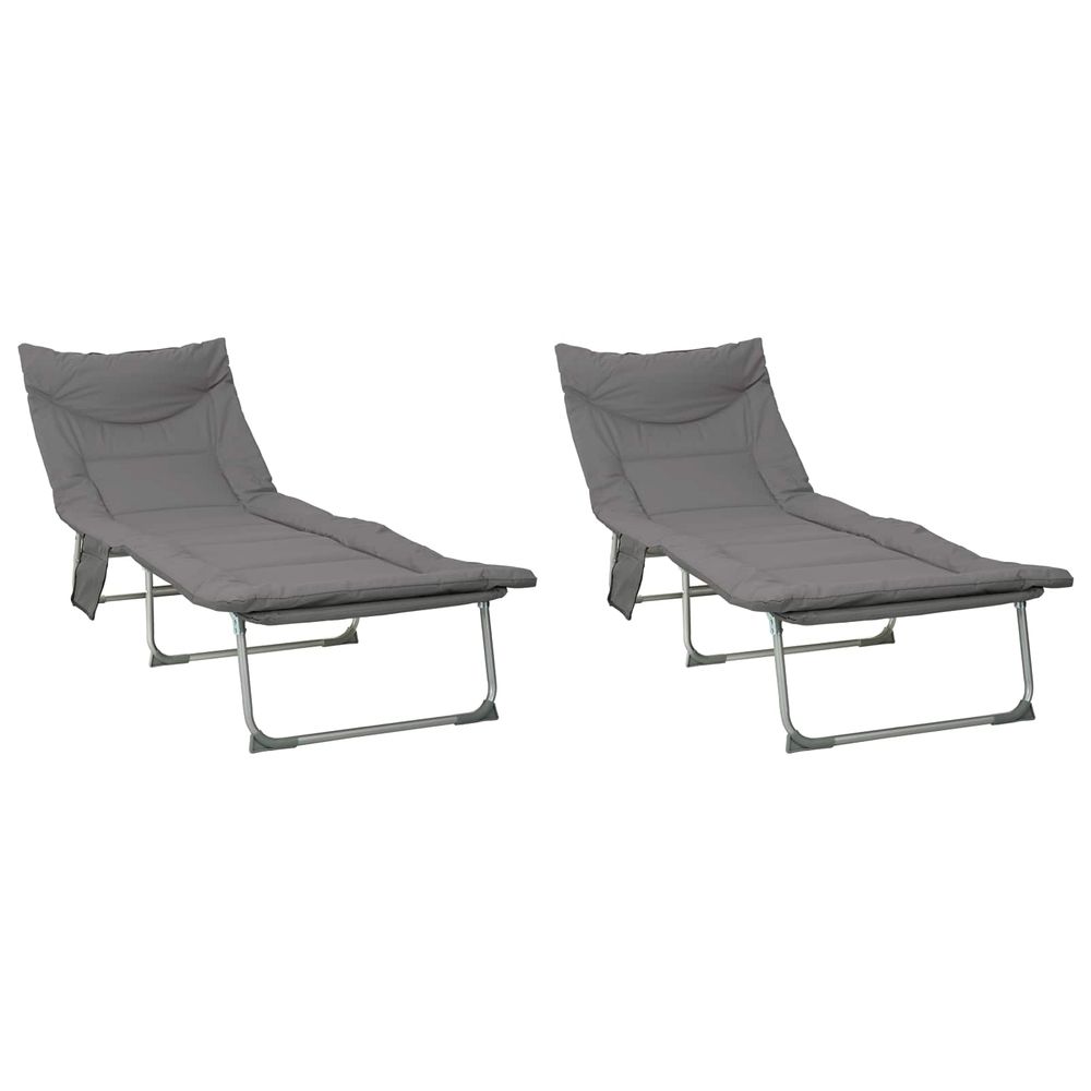 Transat pliant avec coussin 2 pc anthracite