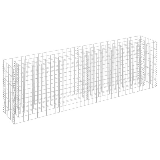 Lit surélevé à gabion acier galvanisé 180x30x60 cm