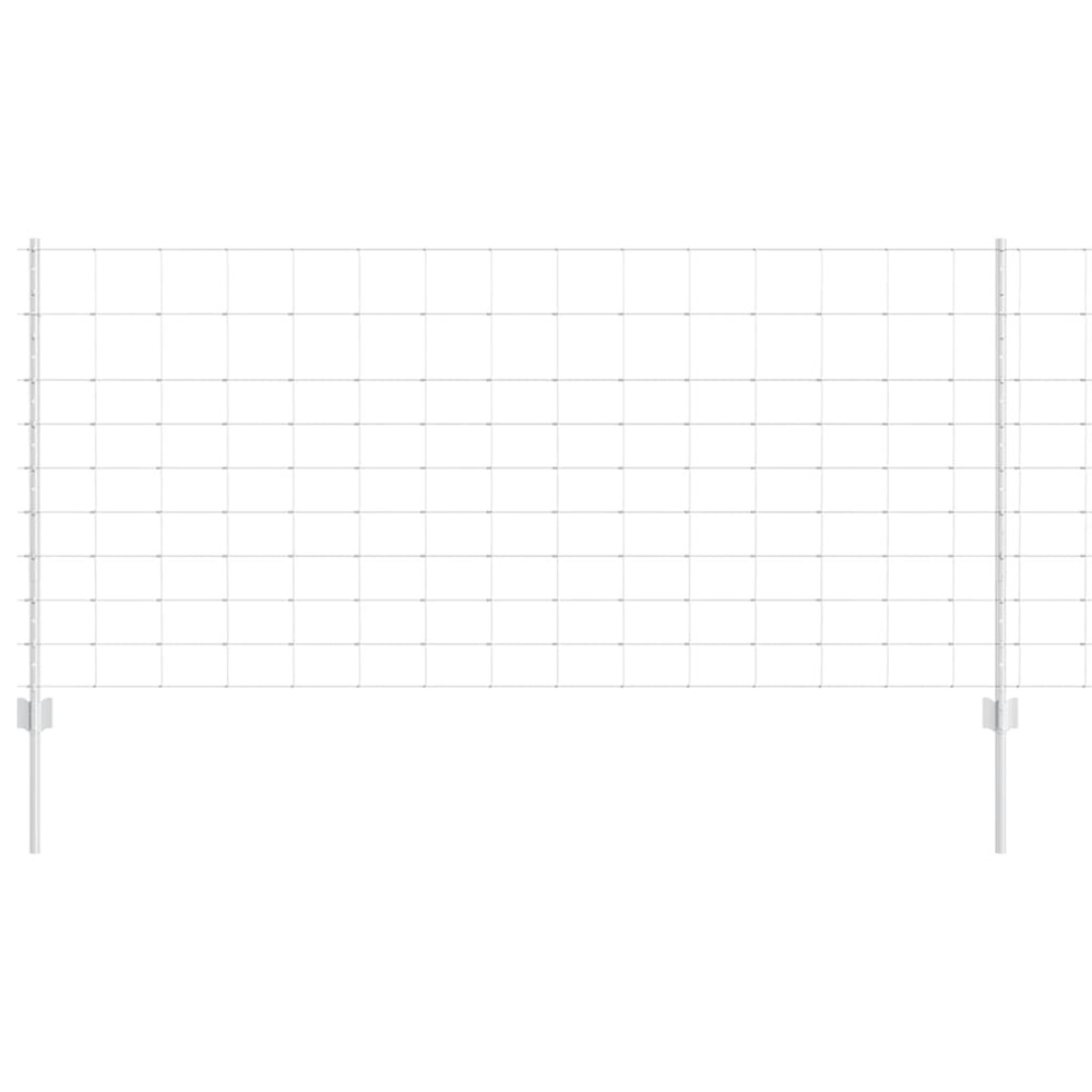 Clôture avec poteau argenté 1 x 25 m acier