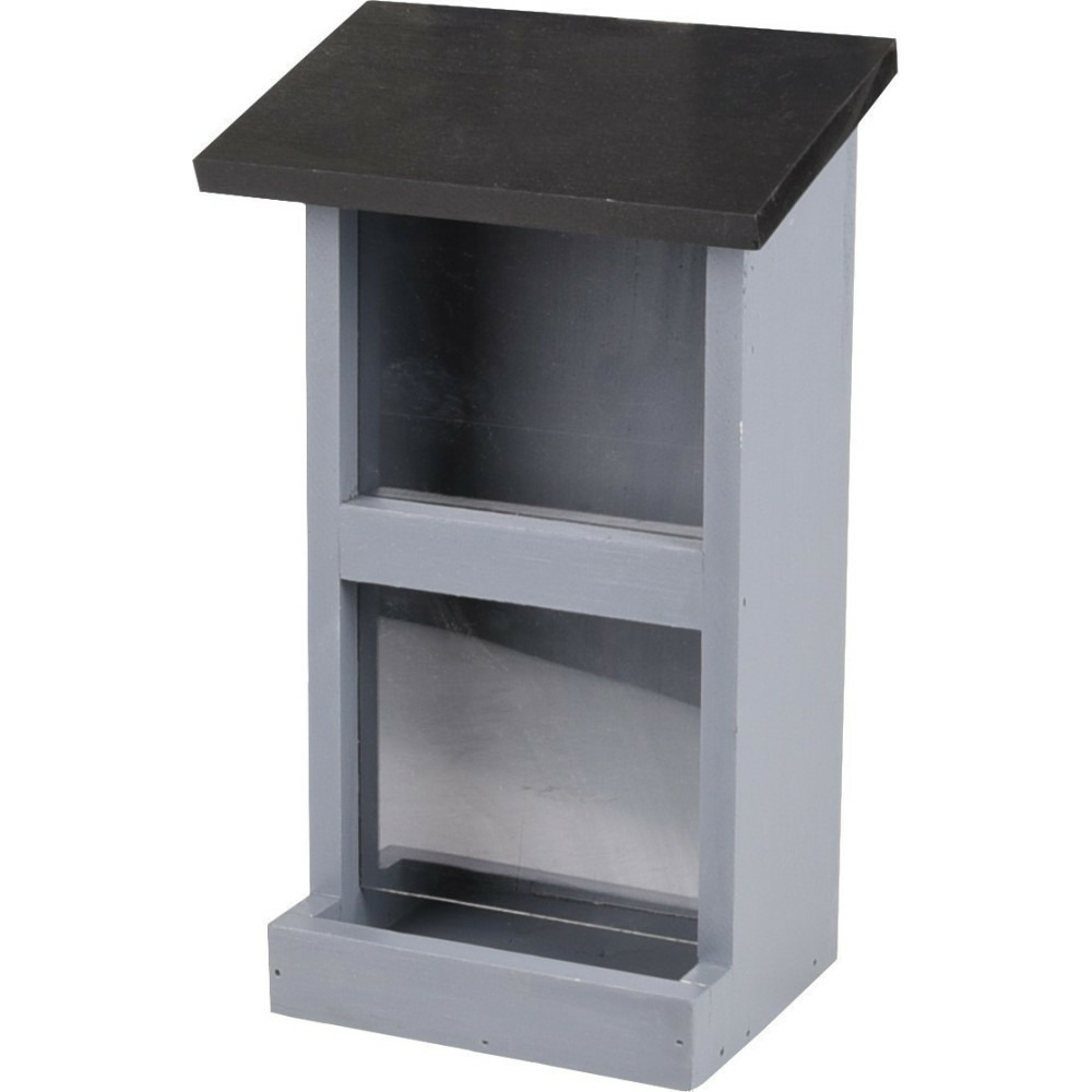 Mangeoire silo womba maison grise 25 cm pour oiseaux