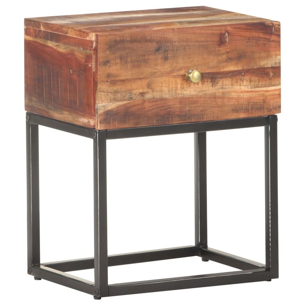 Table de chevet 40x30x50 cm bois d'acacia brut