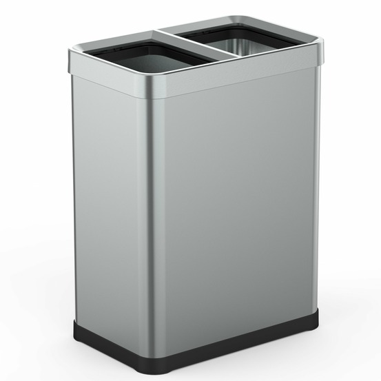 Poubelle de tri 2x30l tallin inox open top