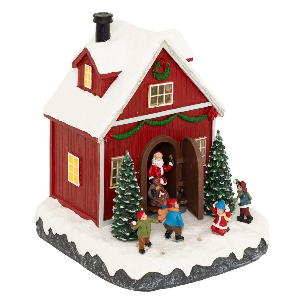 Village lumineux maison père noël et enfants 16 led