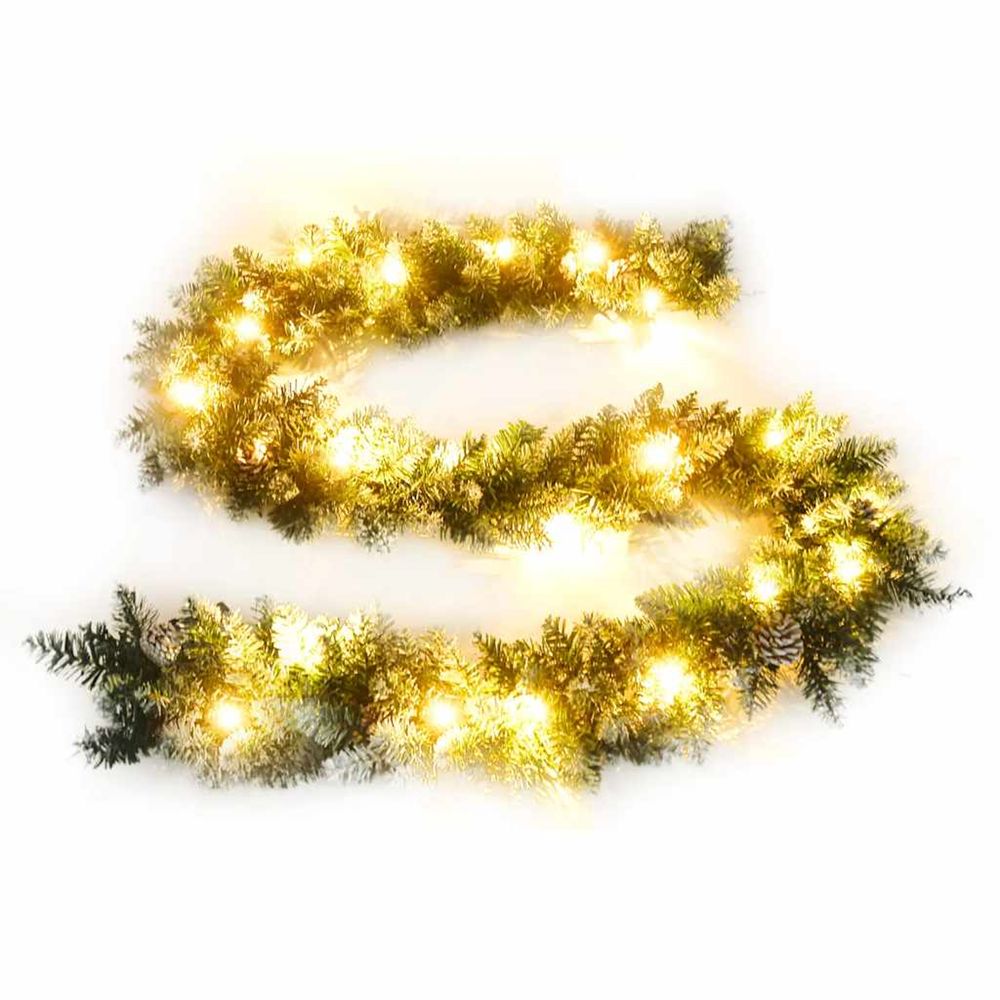 Guirlande de noël avec lumières led vert 5,2 m pvc