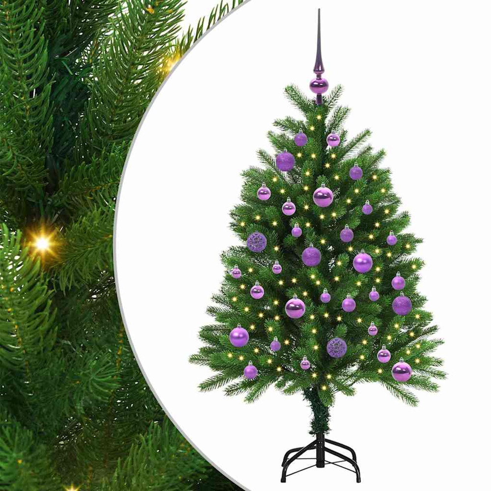 Sapin de noël avec 150 led avec support vert 120 cm pe