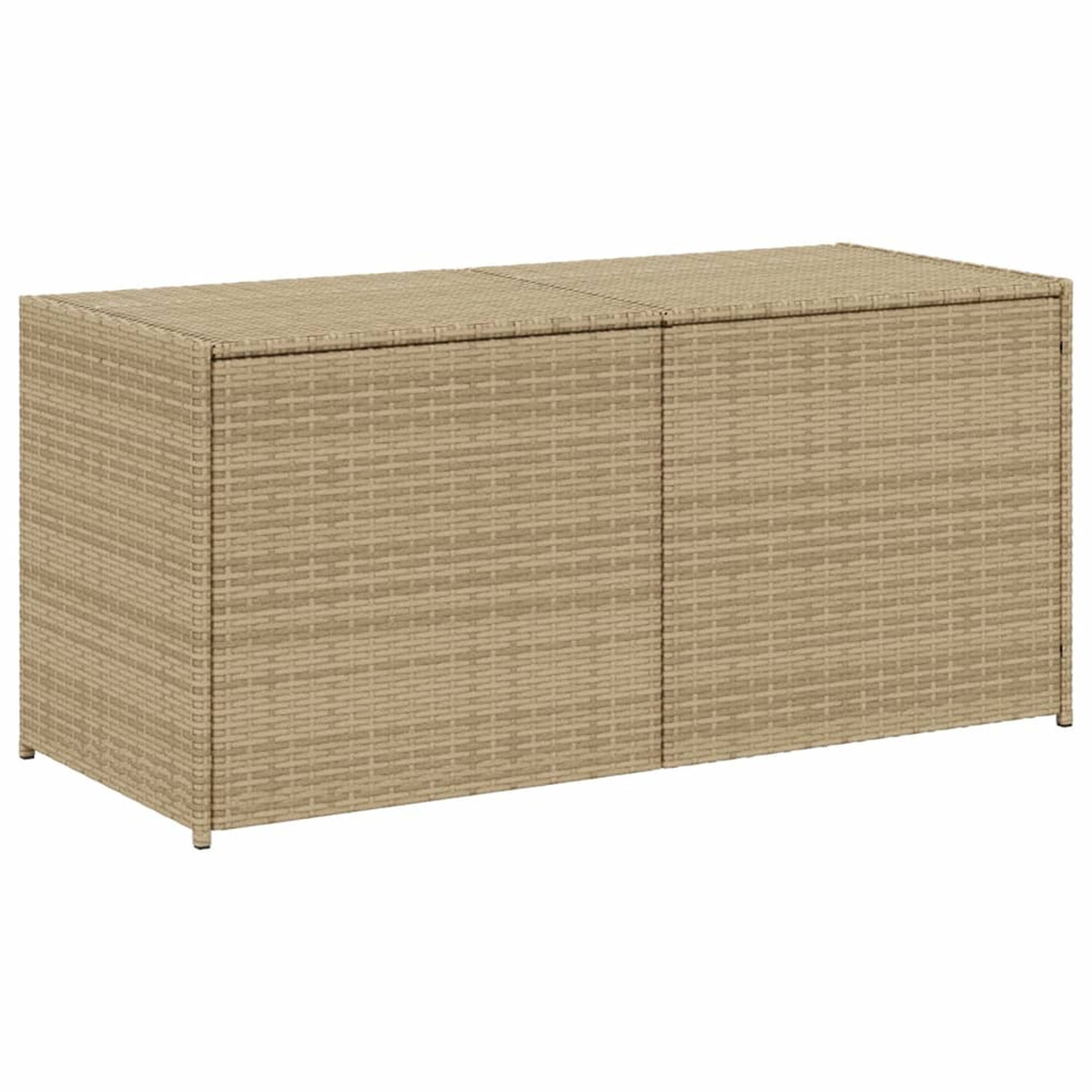 Boîte de rangement de jardin mélange beige 283l résine tressée