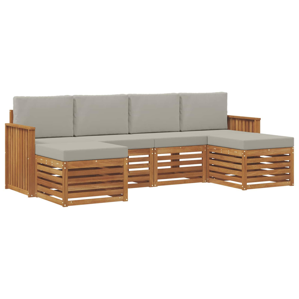 Ensembles de canapés avec coussin 6 pcs gris naturel et clair