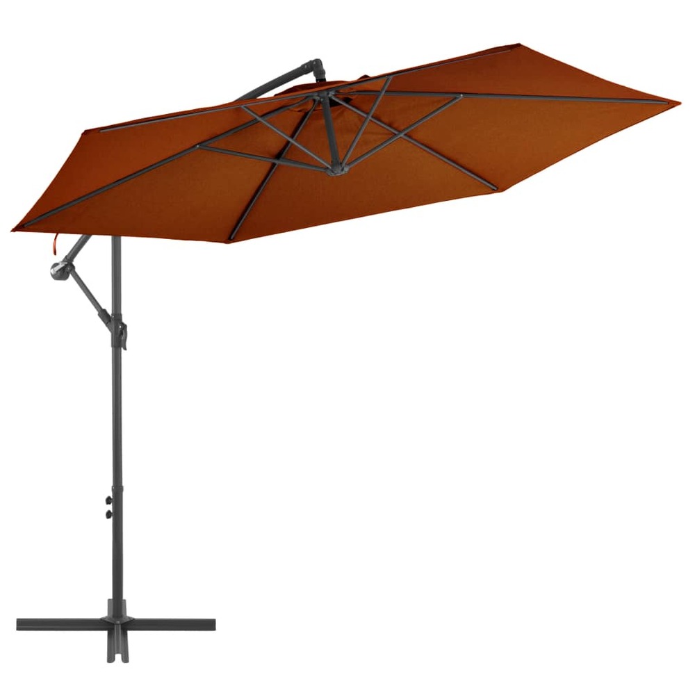 Parasol déporté avec mât en aluminium 300 cm orange