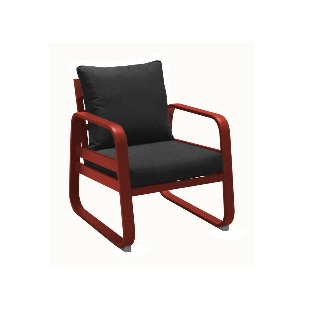 Fauteuil détente de jardin tonio blanc/gris - aluminium - coussins déhoussables