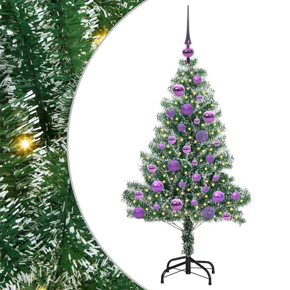 Arbre de noël artificiel floconné de neige avec lumière led