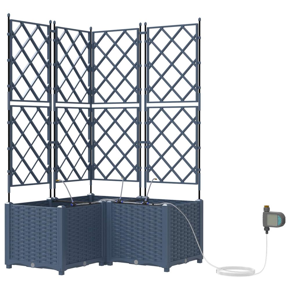 Cache-pot de jardin 3 pc gris 80 x 80 x 142 cm pp