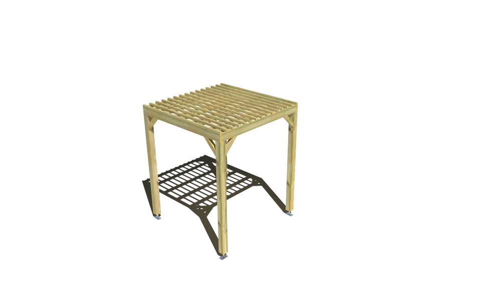 Pergola bois • 2m x 2m • indépendante • sens largeur • lattage bois • livraison comprise