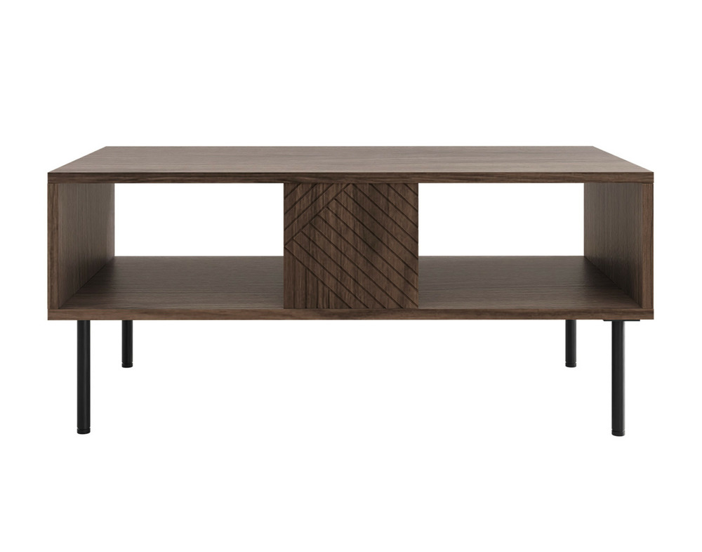 Salvador - table basse - effet bois - 2 niches - 100 cm